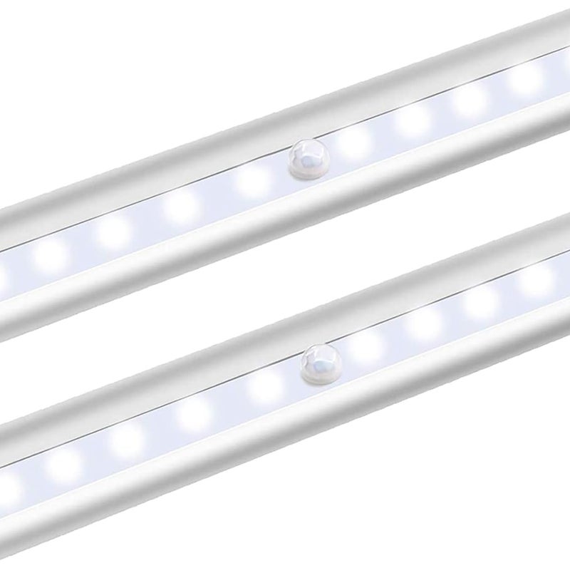 Zestaw 2 lampek nocnych 10-LED z paskiem magnetycznym, automatyczne wykrywanie, z magnesem, zasilane bateryjnie, czujnik ruchu, ID