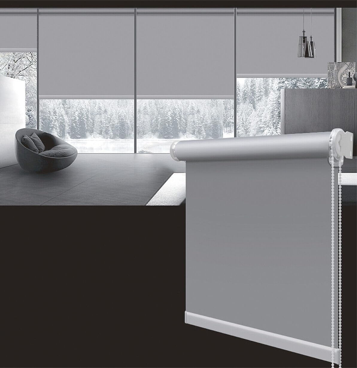 Tenda a Rullo Avvolgibile Porta Finestra Casa Ufficio Parete Soffitto Marrone 100x180 cm - 2