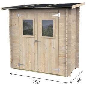 Abri de jardin en bois adossé Hobby 1.34m² Alce