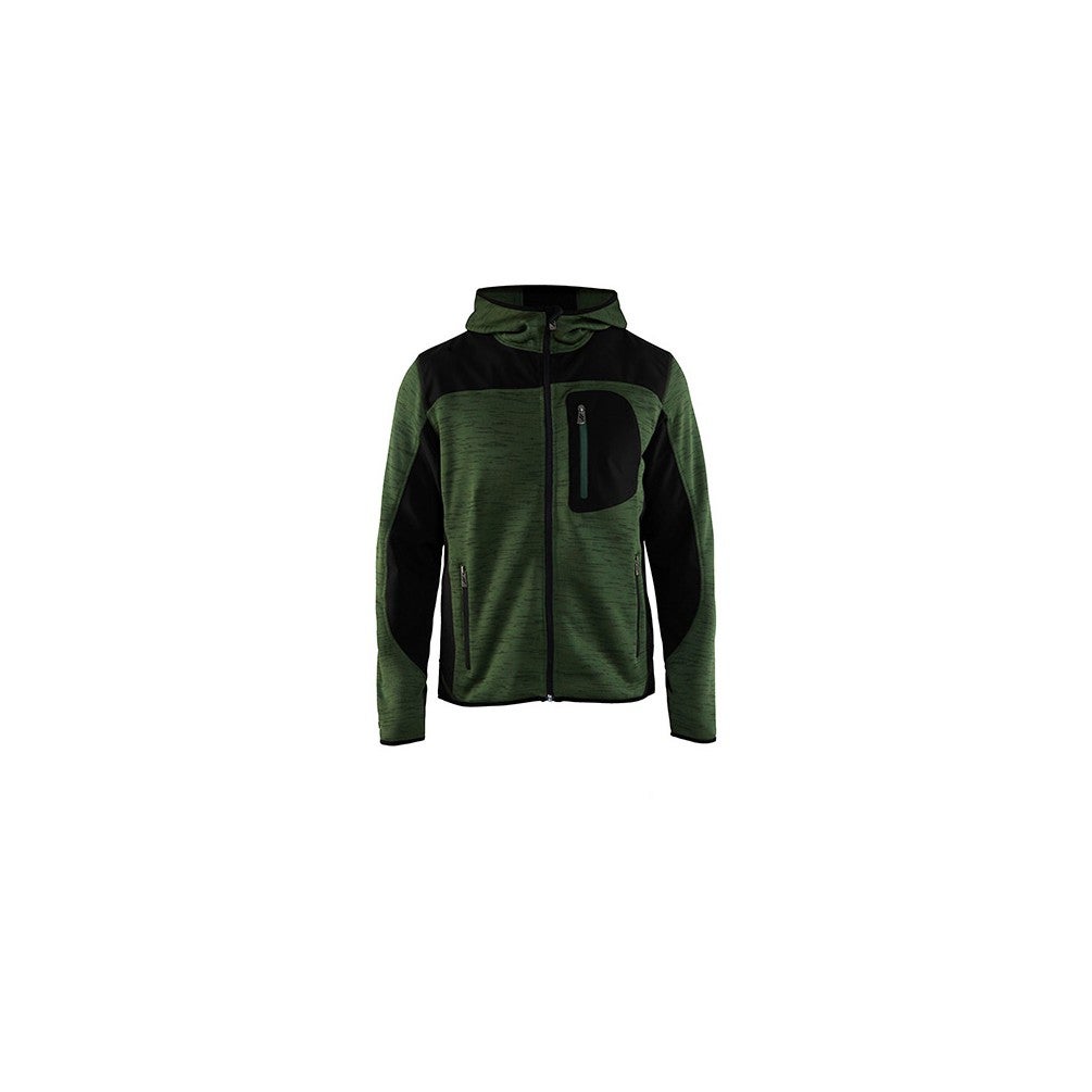 Veste tricotée à capuche Vert armée/Noir - Blaklader - Taille 2XL - 6