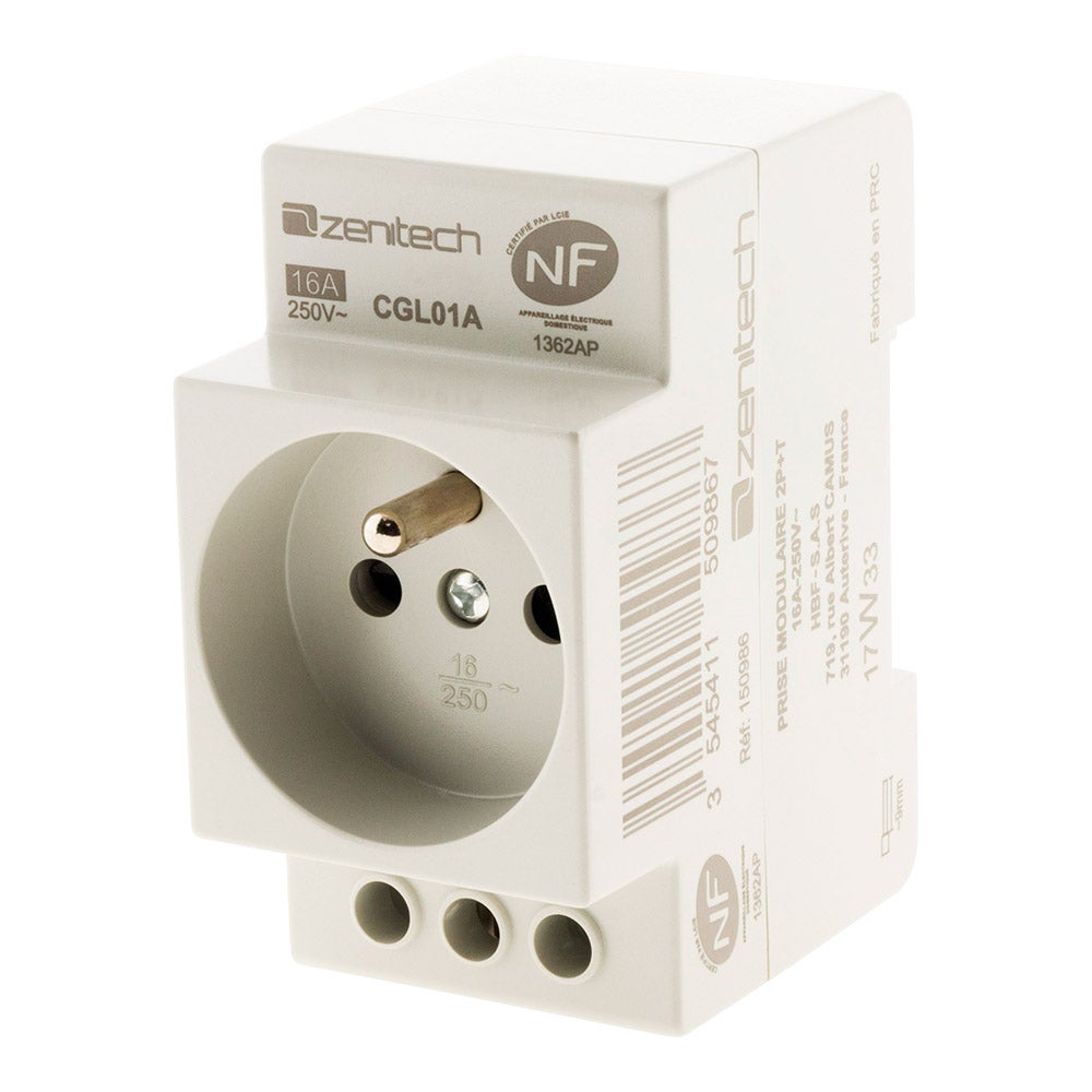 Prise modulaire 2P+T NF - Zenitech - 4