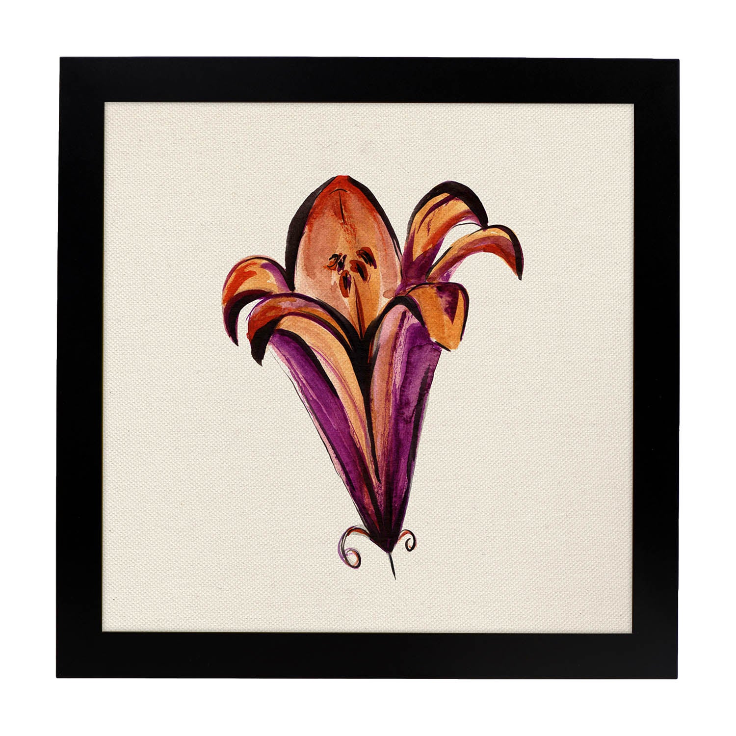 Affiche De Fleur Et De Nature. Passion Carrée En Fleur, Illustrée De Dessins De Couleur. Châssis Blanc - 2