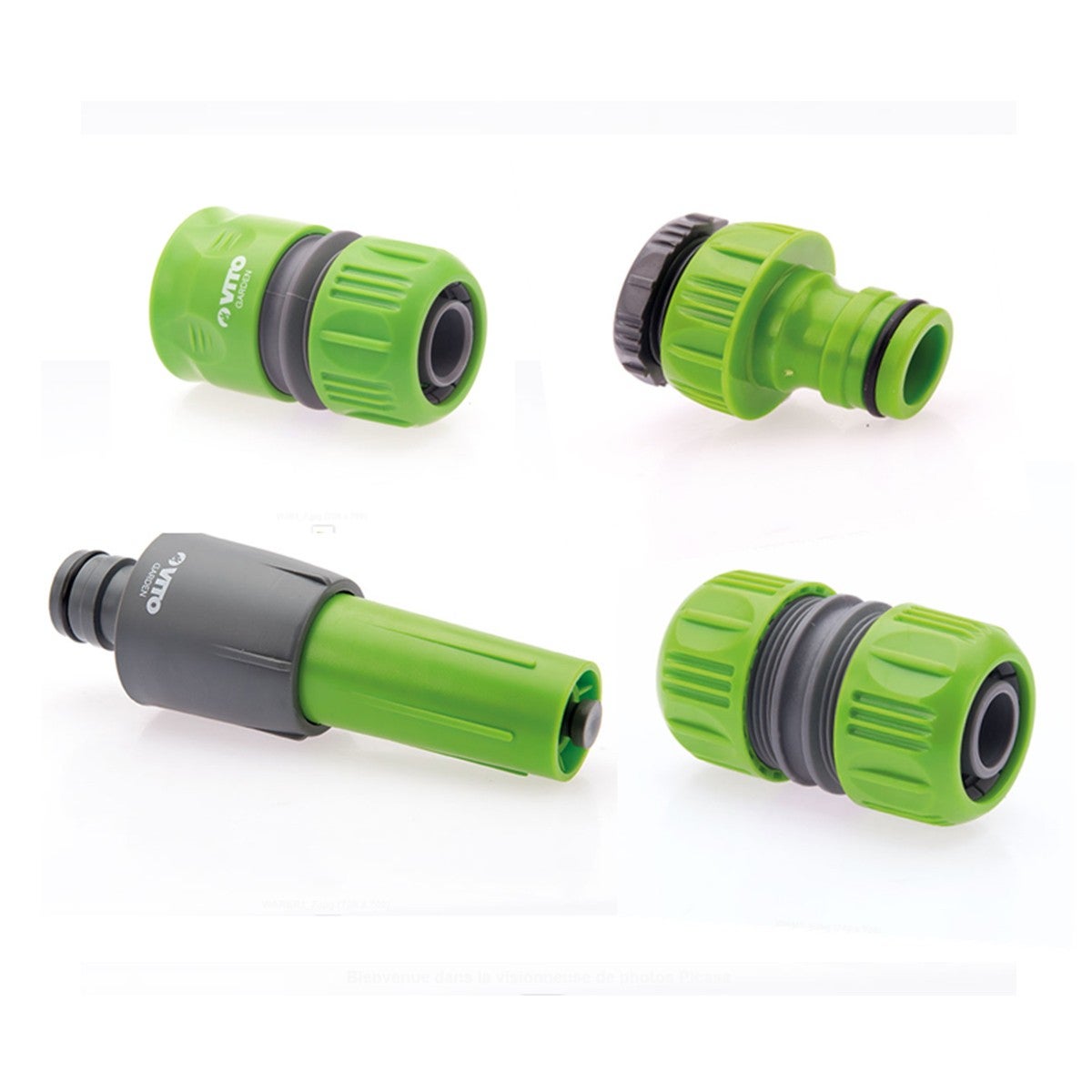 Kit irrigazione giardino 19mm VITOGARDEN 25m PVC armato con lancia multigetto + 2 raccordi auto