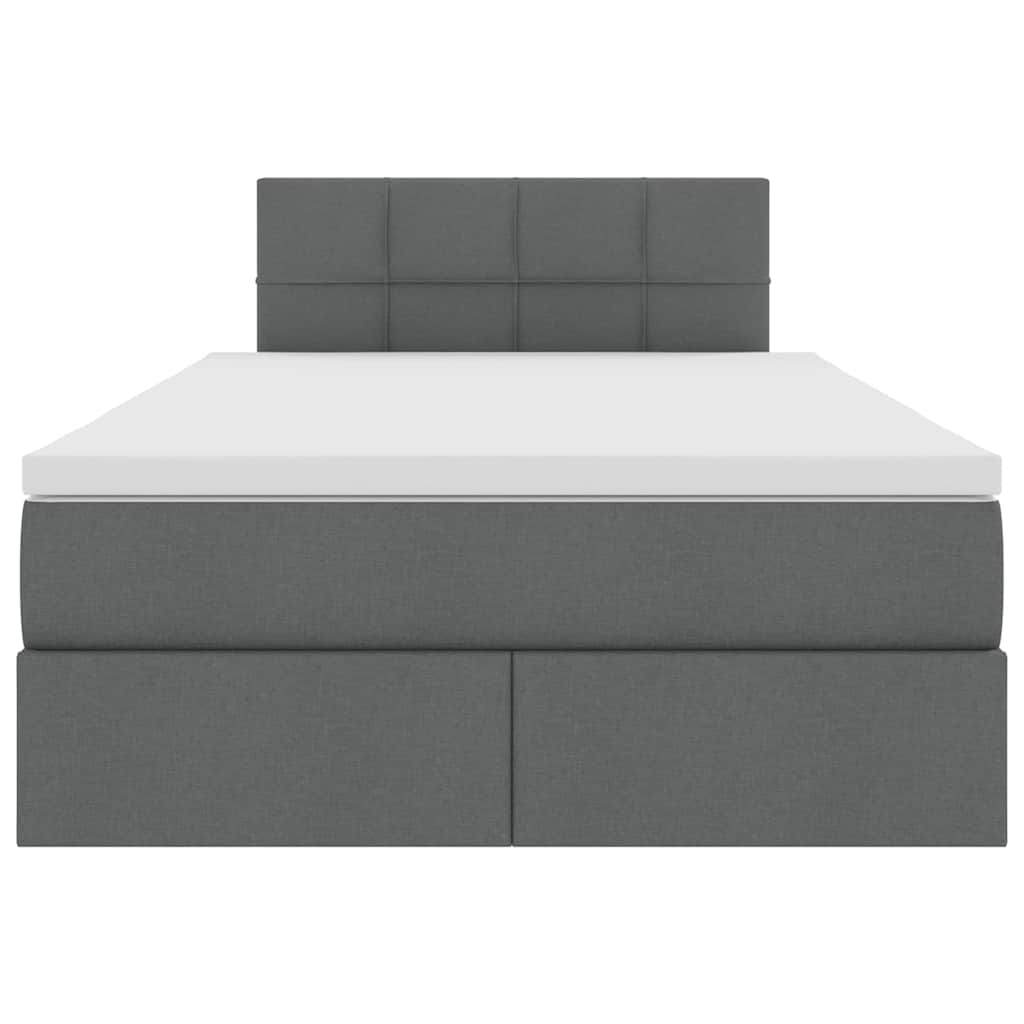 Lit avec rangement et matelas gris foncé 120 x 190 cm velours - 7
