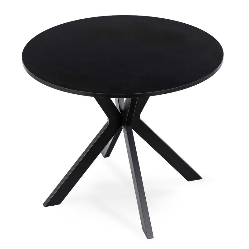 Stół Okrągły Kuchenny Do Salonu Jadalni Kuchni 90 cm Czarny LAUREN