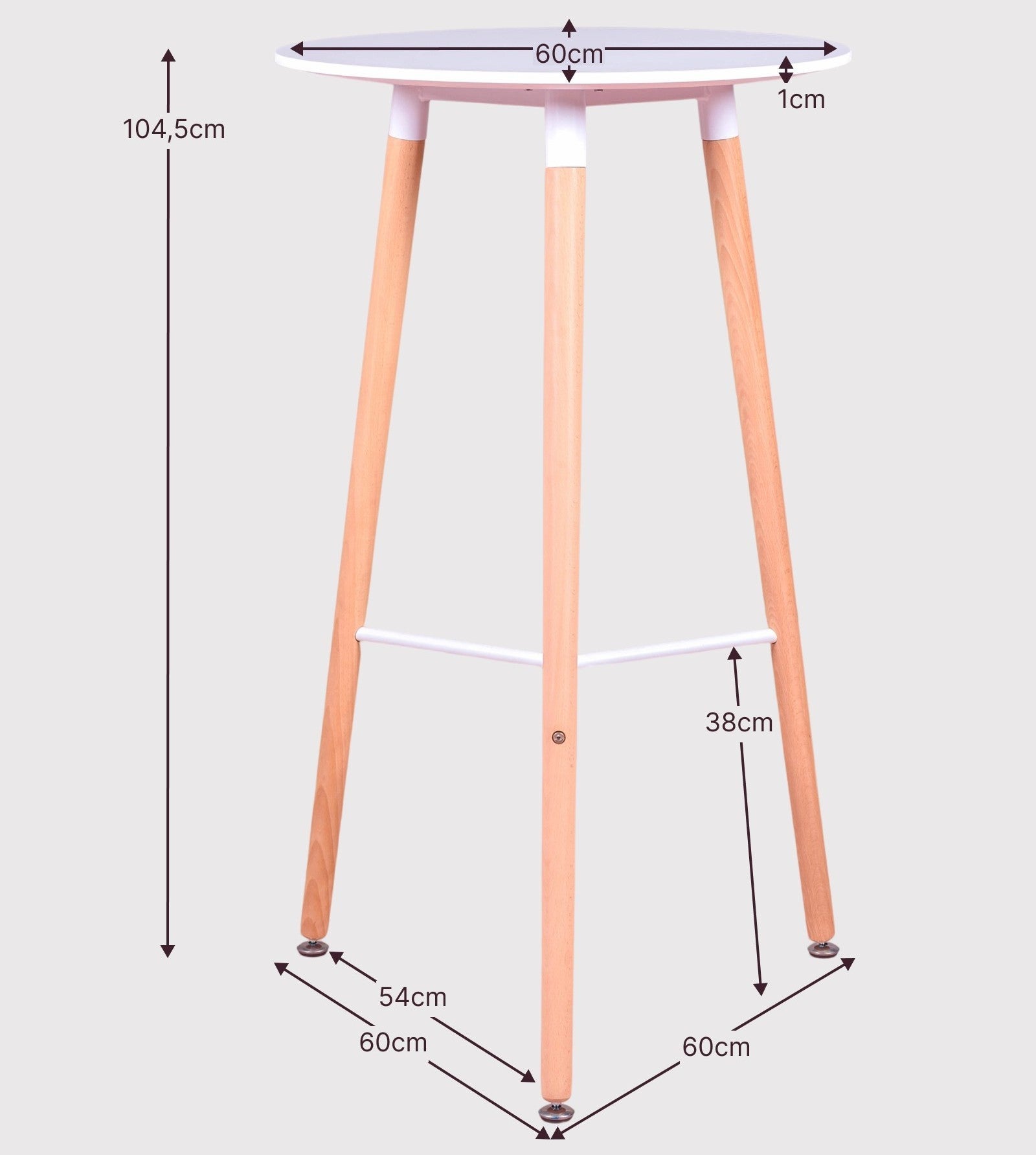 Table haute de style Nordic (102cm) - Palermo - 5