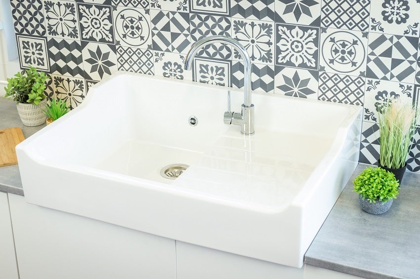 Evier Céramique Timbre D'office Grand Siecle Blanc 90cm - 3