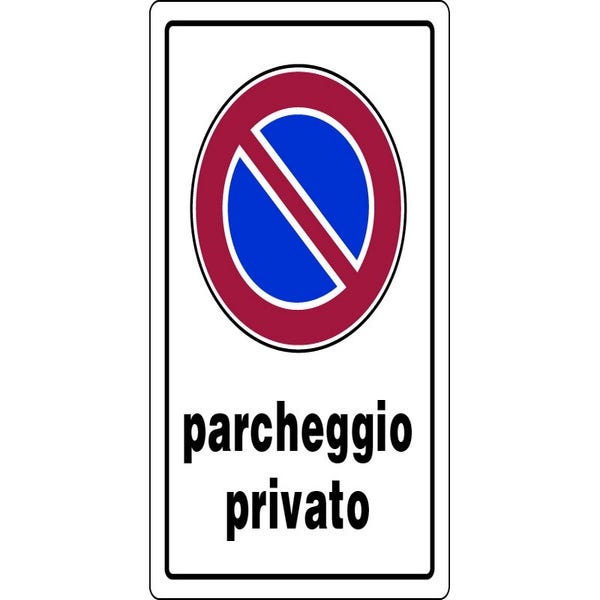 Cartello Parcheggio Privato 52x11 Cm, Alluminio Composito 3 Mm, Solo Per Targa Inquilino