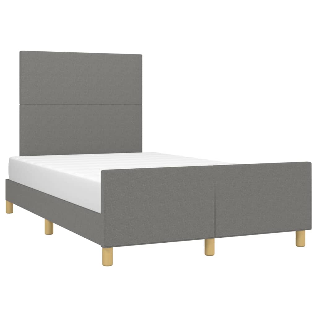 Cadre de lit sans matelas, tissu, gris foncé, pour la chambre, 120 × 200 cm - 3