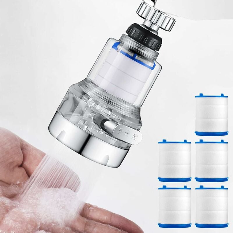 Filtre à Eau Pour Robinet Universel - 10 Cartouches, Tête 360°, Anti-calcaire, Compatible Standard