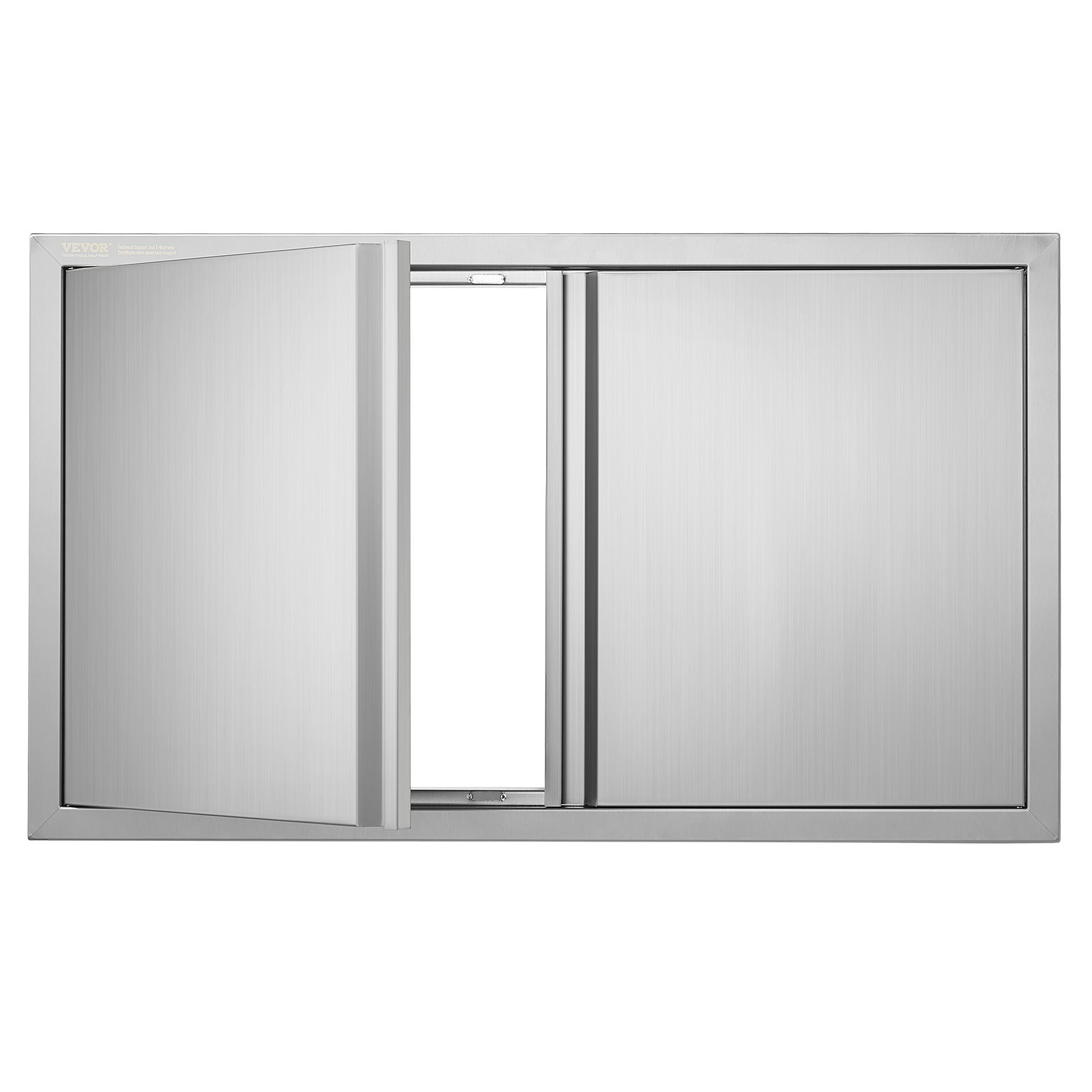 Drzwi dostępowe do grilla VEVOR, 914 x 534 mm, podwójne zewnętrzne drzwi kuchenne, drzwi ze stali nierdzewnej montowane podtynkowo, pionowe drzwi ście