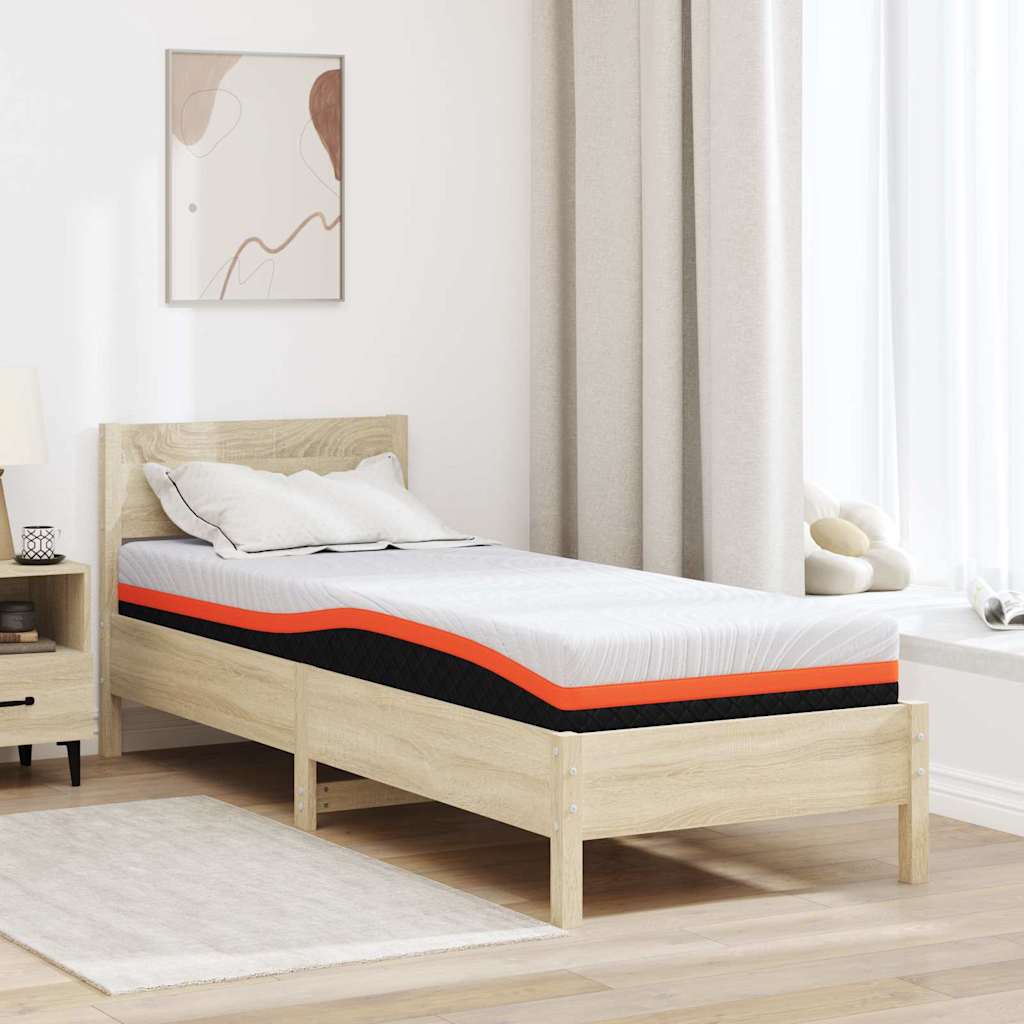 Materac Biały i czarny 80 x 200 cm Tkanina żakardowa vidaXL