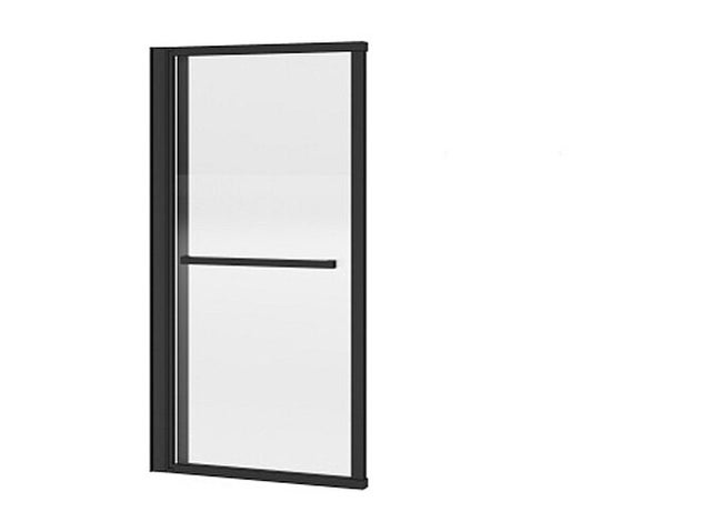 Przesuwno-podnoszona ścianka prysznicowa do wanny z uchwytem na ręcznik – czarny mat – 120 x 140 cm – VESLIRA