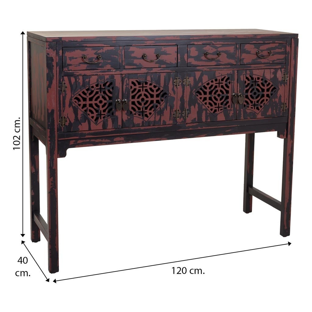 Entrée en bois rouge 120x40x102h - 8