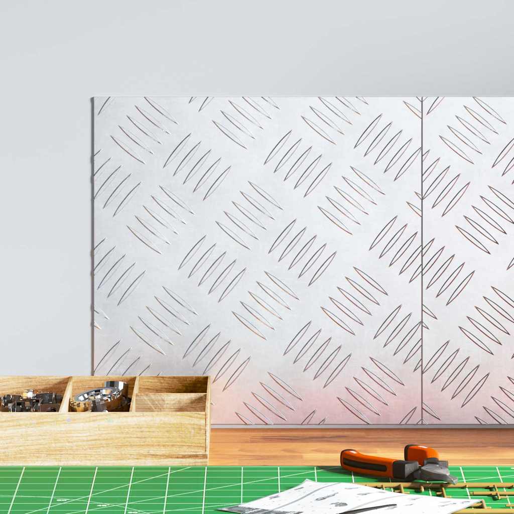 Stopień Kwadrat 2 pcs Srebrny 30 x 30 cm Aluminium vidaXL