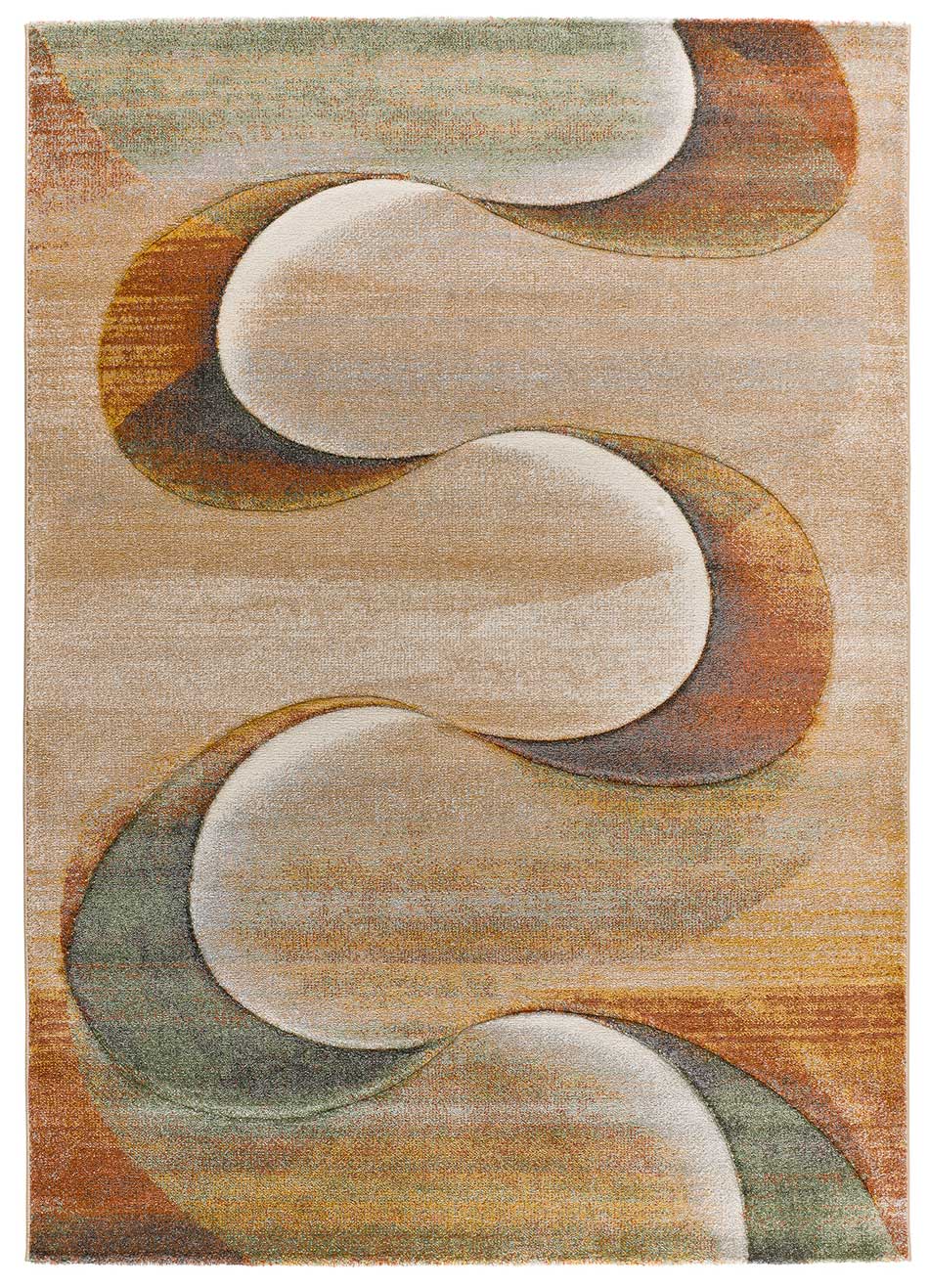 Tapis intérieur terracotta rectangulaire l.140 x L.200 cm LIBET abstrait - ATTICGO - 2