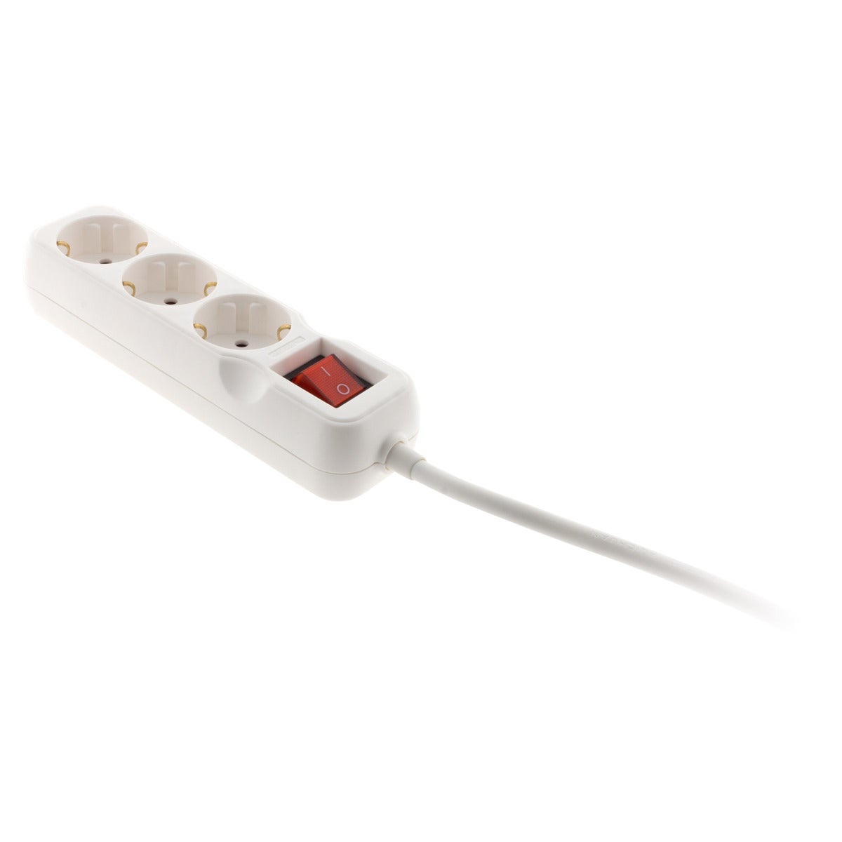 Multiprise Schuko + interrupteur 3x16A - 5m - blanc - Zenitech - 5