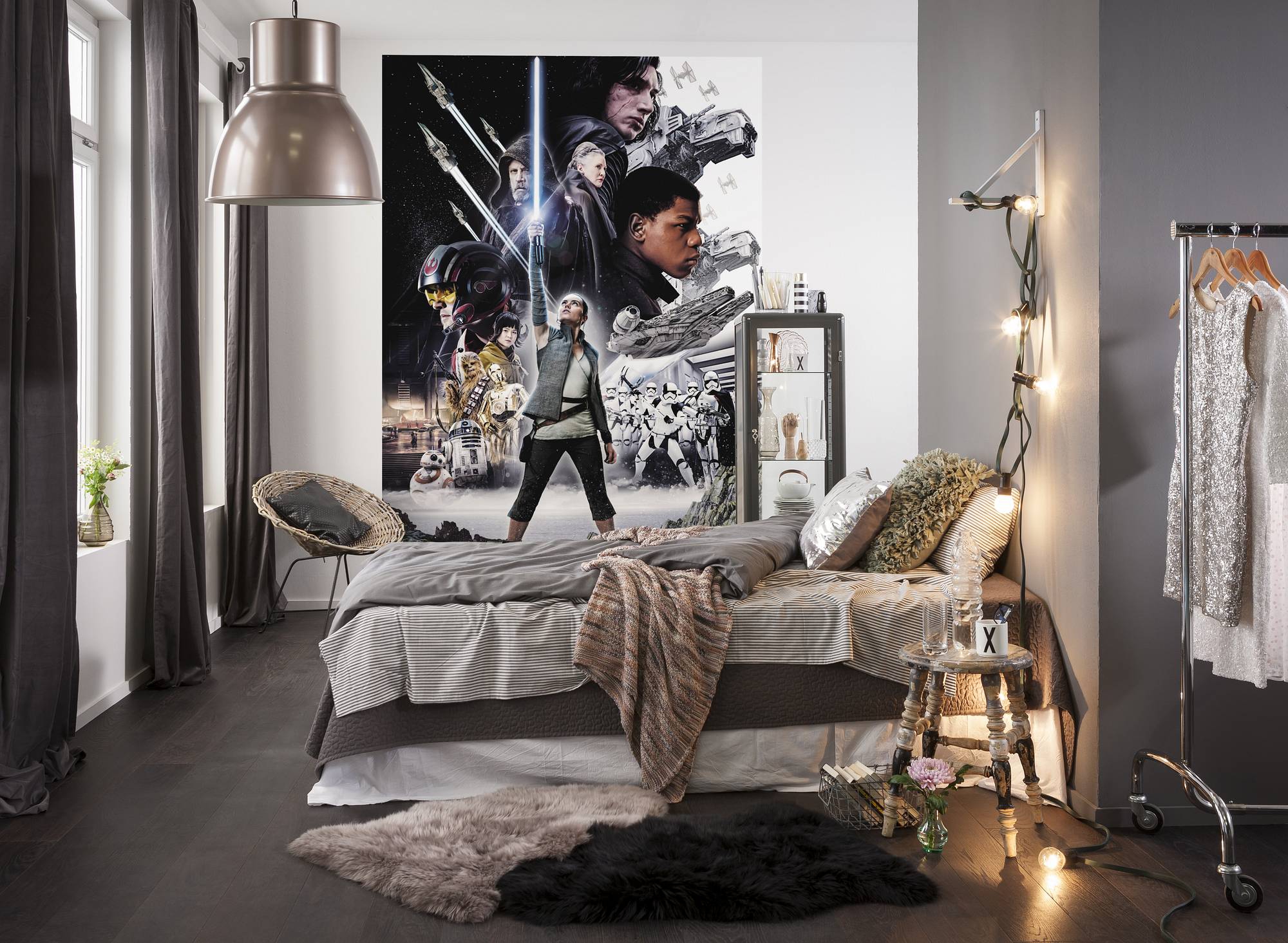 Papel pintado panorámico sobre papel de komar - star wars star wars balance - talla: 184 x 254 cm