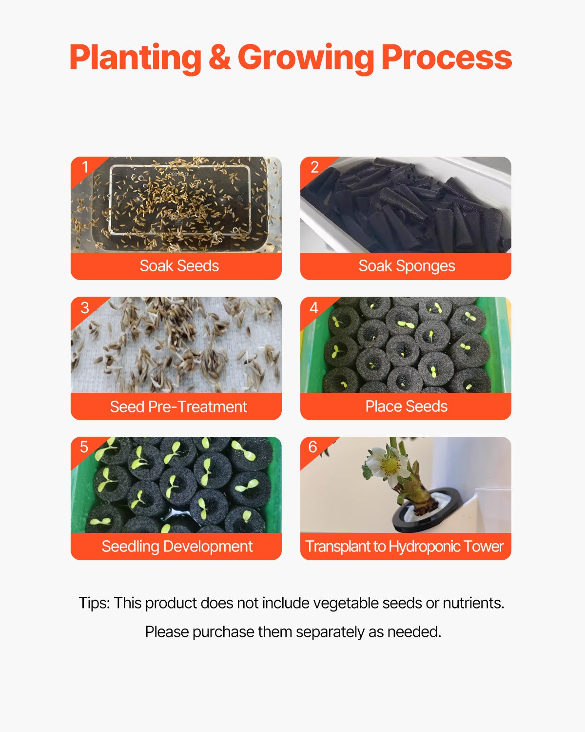 Système Hydroponique,VEVOR 50 Fentes,Tour sur Roulettes 10 Niveaux,Pompe Eau,Kit Germination pour Herbes,Fruits,Légumes - 7