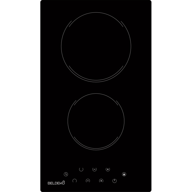 BELDEKO - Plaque Vitrocéramique 2 foyers 3000W - Minuteur, commande tactile - 9