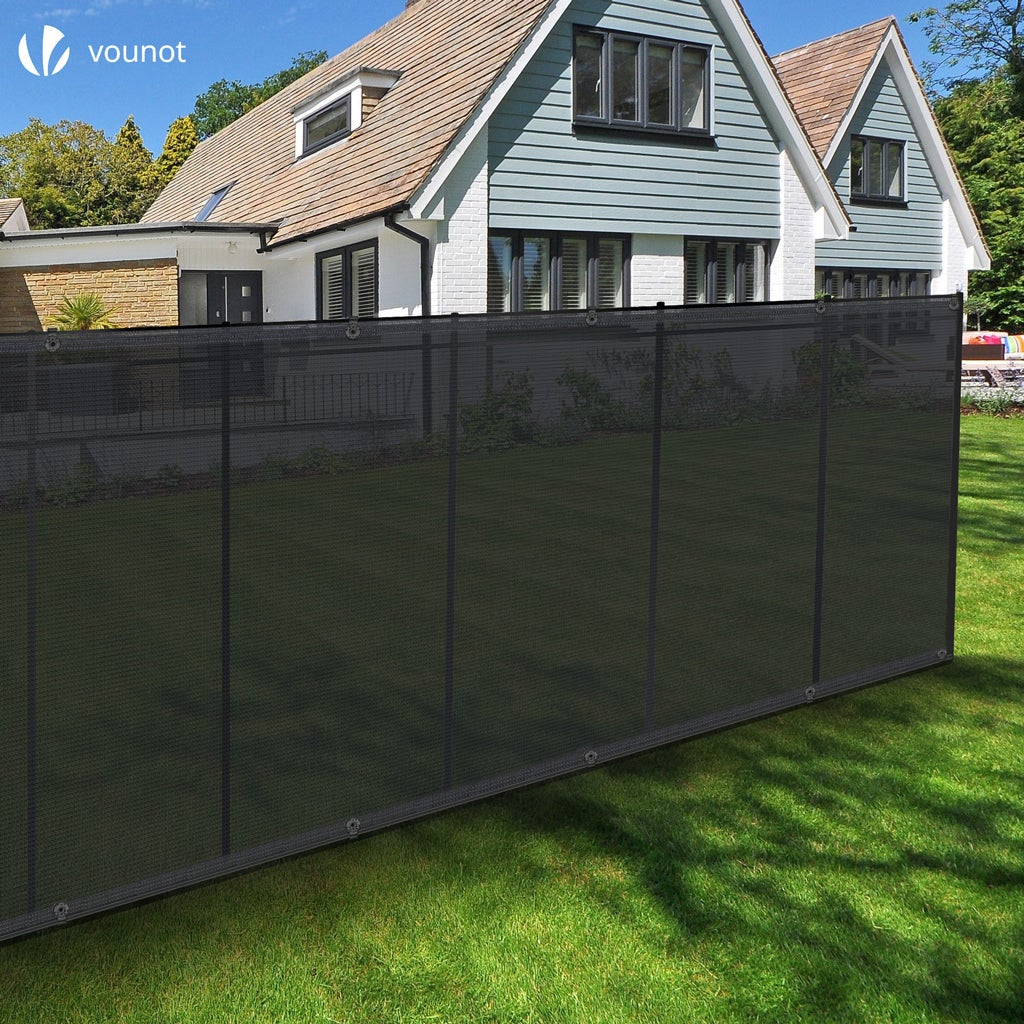 Brise vue occultant en HDPE 90g/m² 1.5x10m avec attaches de fixation anthracite VOUNOT® - 3