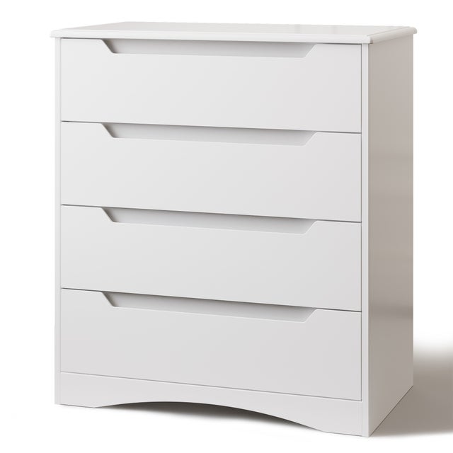 Commode 4 Tiroirs Chiffonnier Blanc 72 x 41 x 82 cm Bealife
