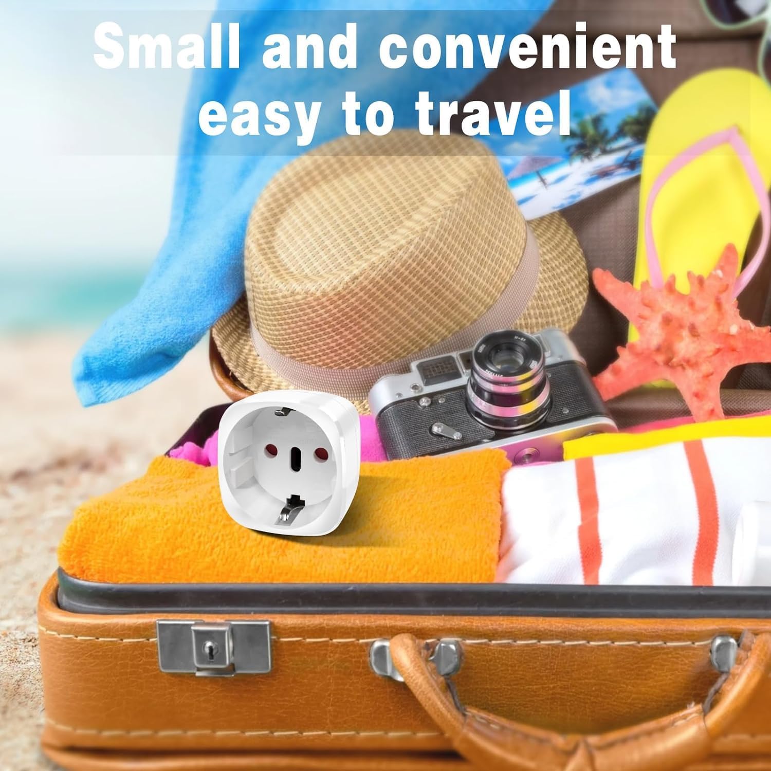 2x prises de voyage type G - Prise universelle type G - Prise de voyage tout-en-un - Prise de vacances - Adaptateur de voyage - Blanc - 8