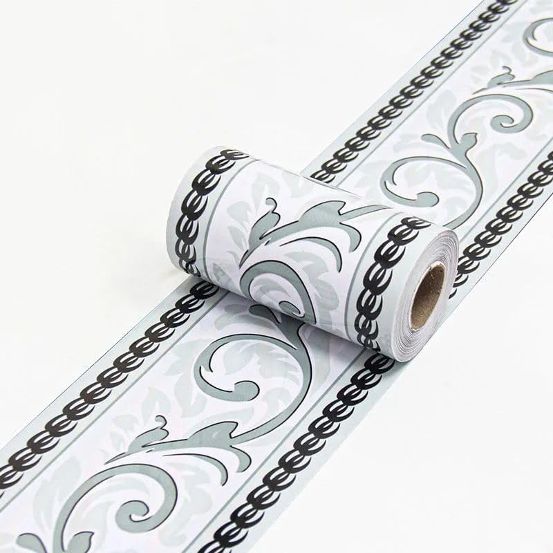 1 tom Listwy ścienne do tapet w szare linie 10 cm x 500 cm, samoprzylepne fototapety