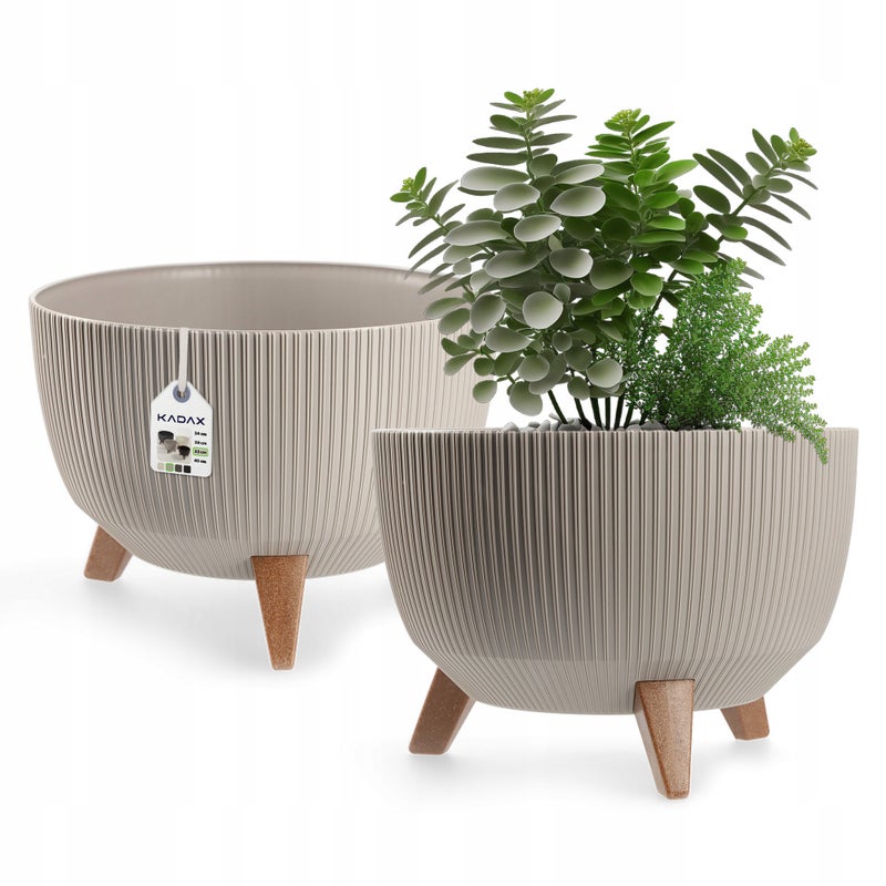 DONICZKA DONICA OGRODOWA Z NÓŻKAMI NA KWIATY DUŻA OKRĄGŁA WKŁAD MISA 33 cm