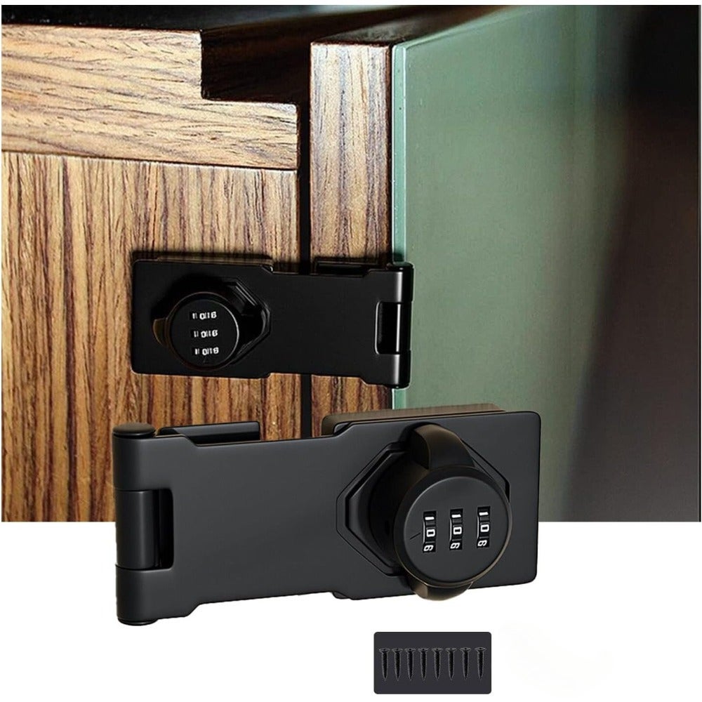 Serrure à Combinaison Sans Clé 3 Chiffres - Serrure Mot De Passe Armoire 4,5 Pouces Pour Portes De Placards, Grange Et Armoires