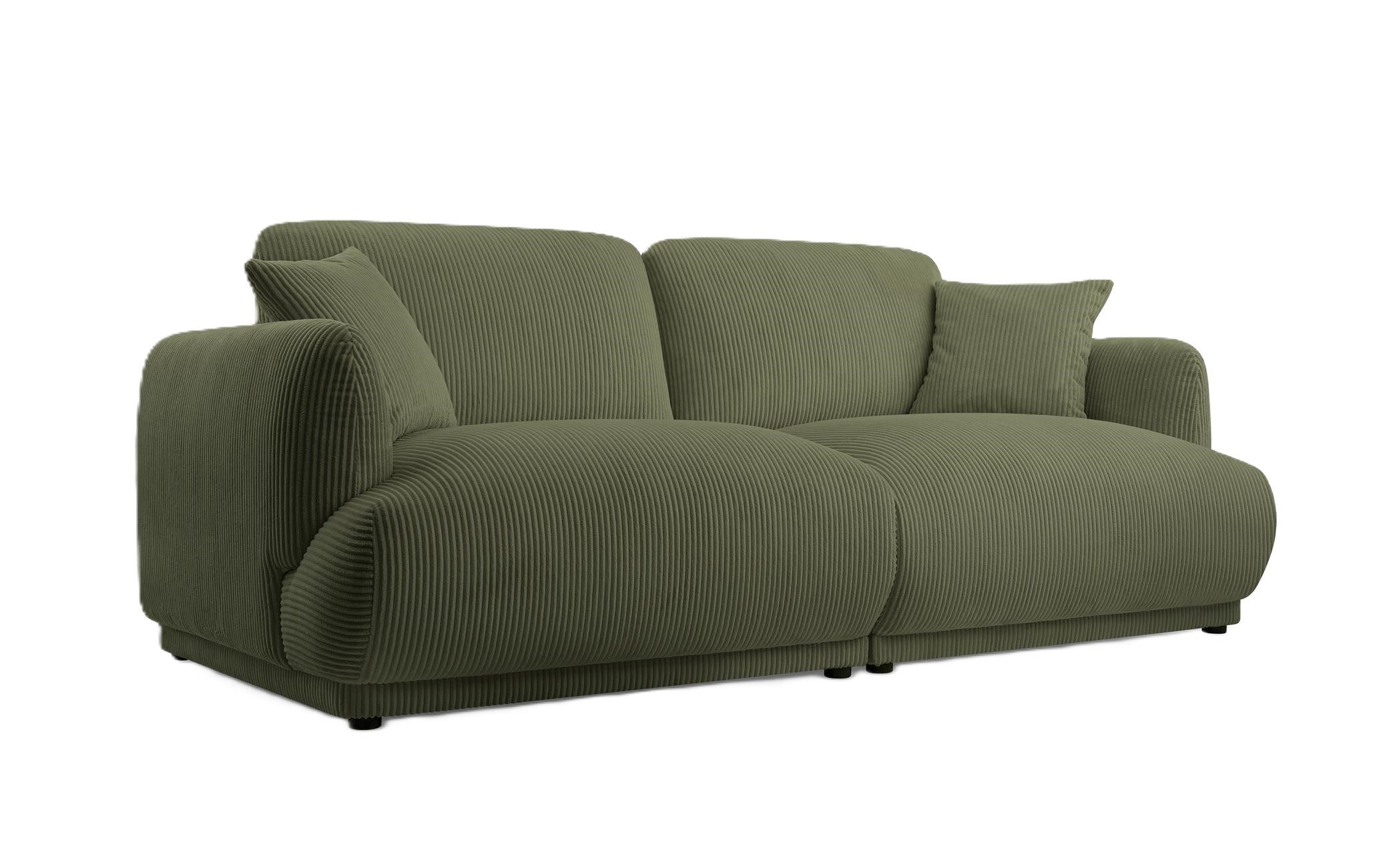 Komfortowa Sofa LOCCO 2-osobowa w Zielonej Tkaninie Sztruksowej – Elegancja i Nowoczesny Styl