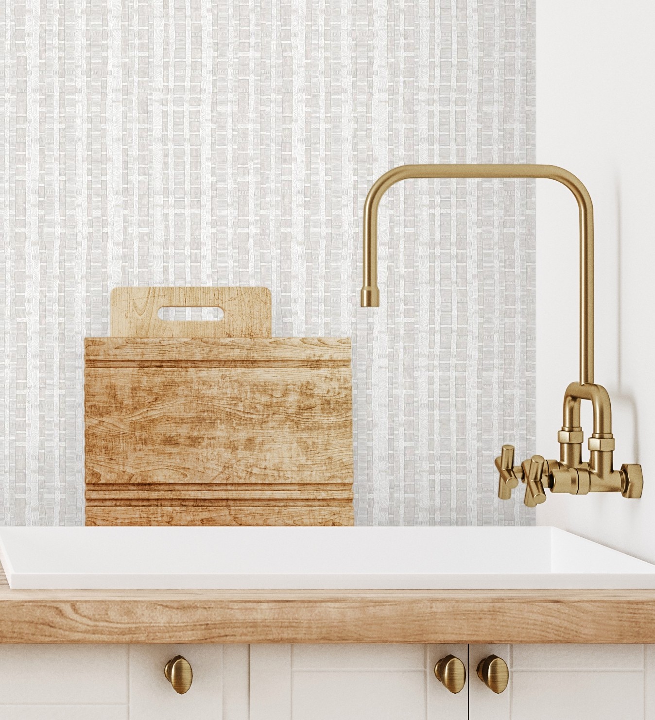 Muestra din a4 de papel pintado vinílico lavable efecto tejido de cañas - kisala 680980 de gaulan