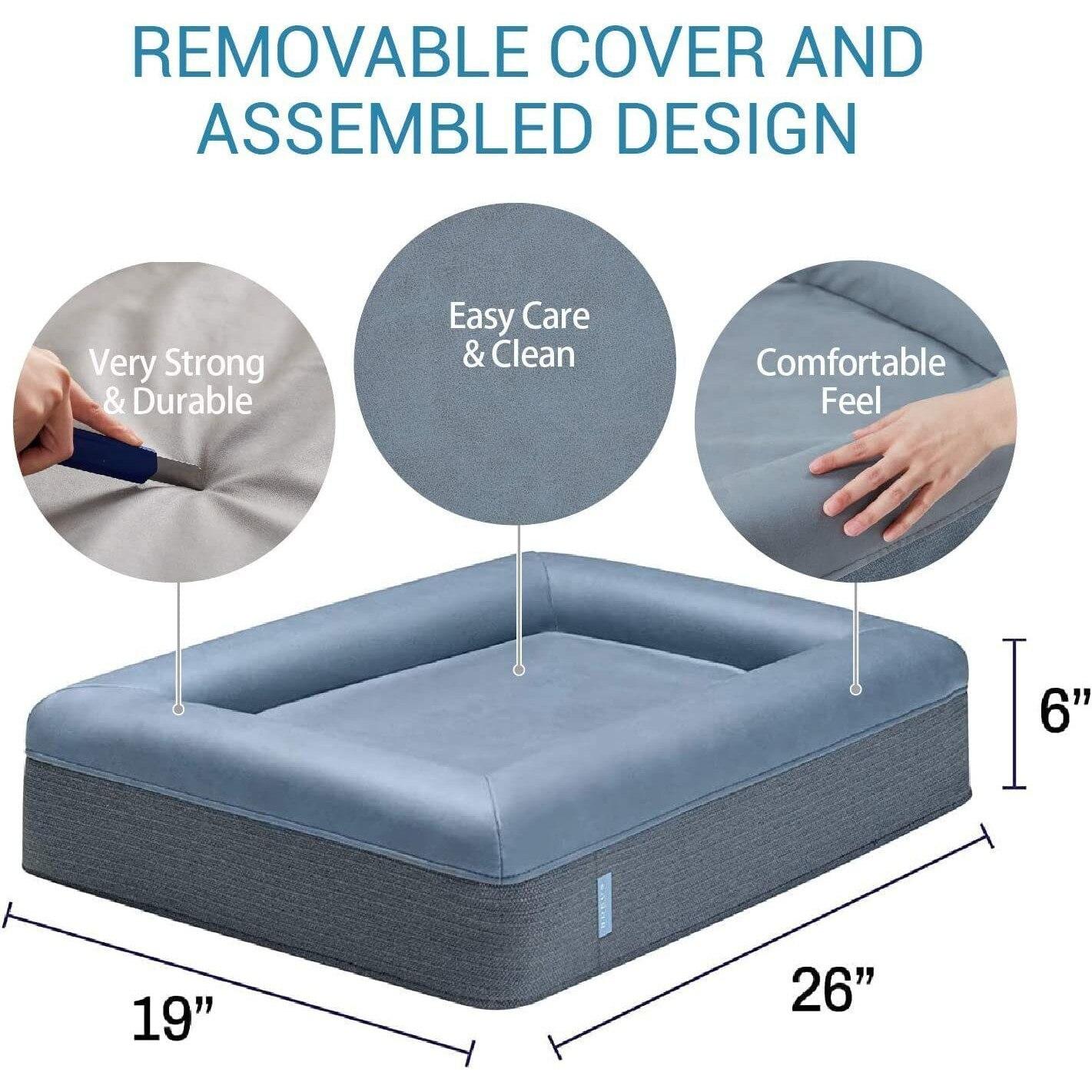 Materasso Ortopedico per Cani con Memoria di Forma Infusa di Gel, Comfort Rinfrescante, Design Ergonomico, 66×48×15cm - 7