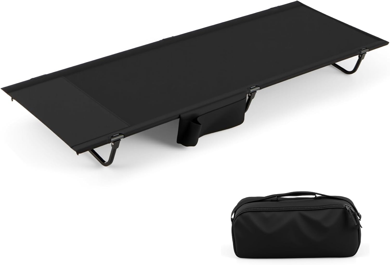 Łóżko Polowe Plialbe dla 1 Osoby, Ultra Lekkie Składane Łóżko Kempingowe ze Stopu Aluminium, Torba Transportowa, Nośność 150 kg, 193 x 70 x 18 cm
