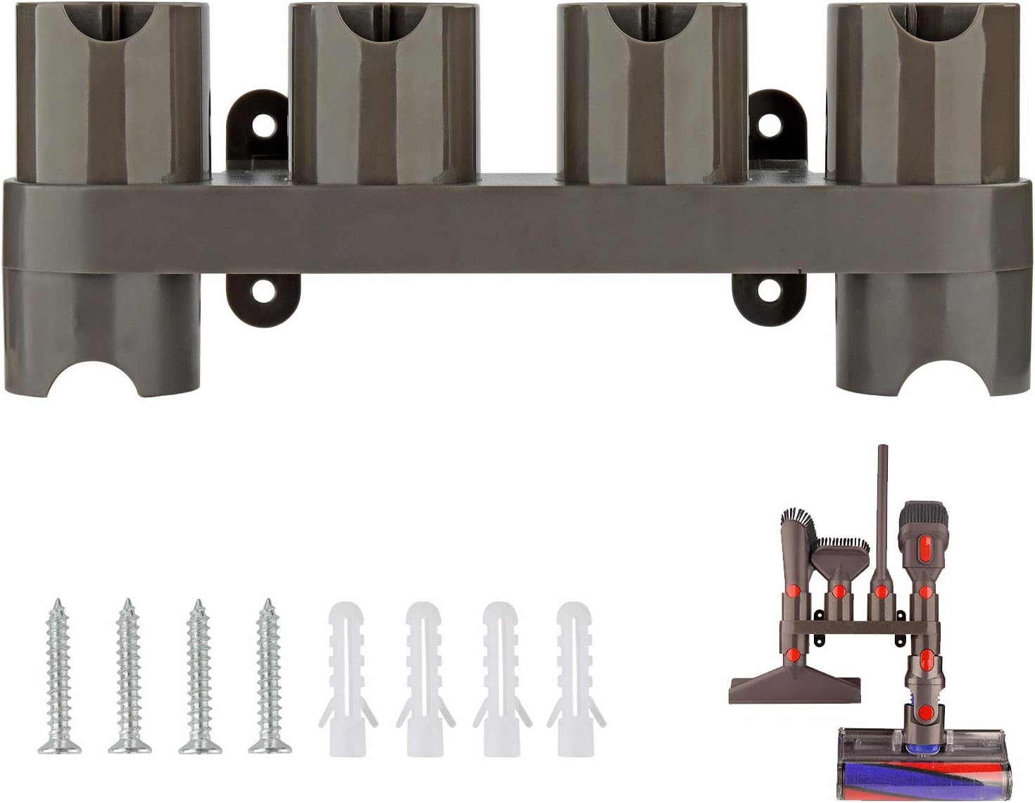 （31x7x5cm）(6 Gniazd do Przechowywania) Uchwyt Ścienny na Akcesoria, Zestaw Adapterów do Dyson V10 V11 V7 V8 V12