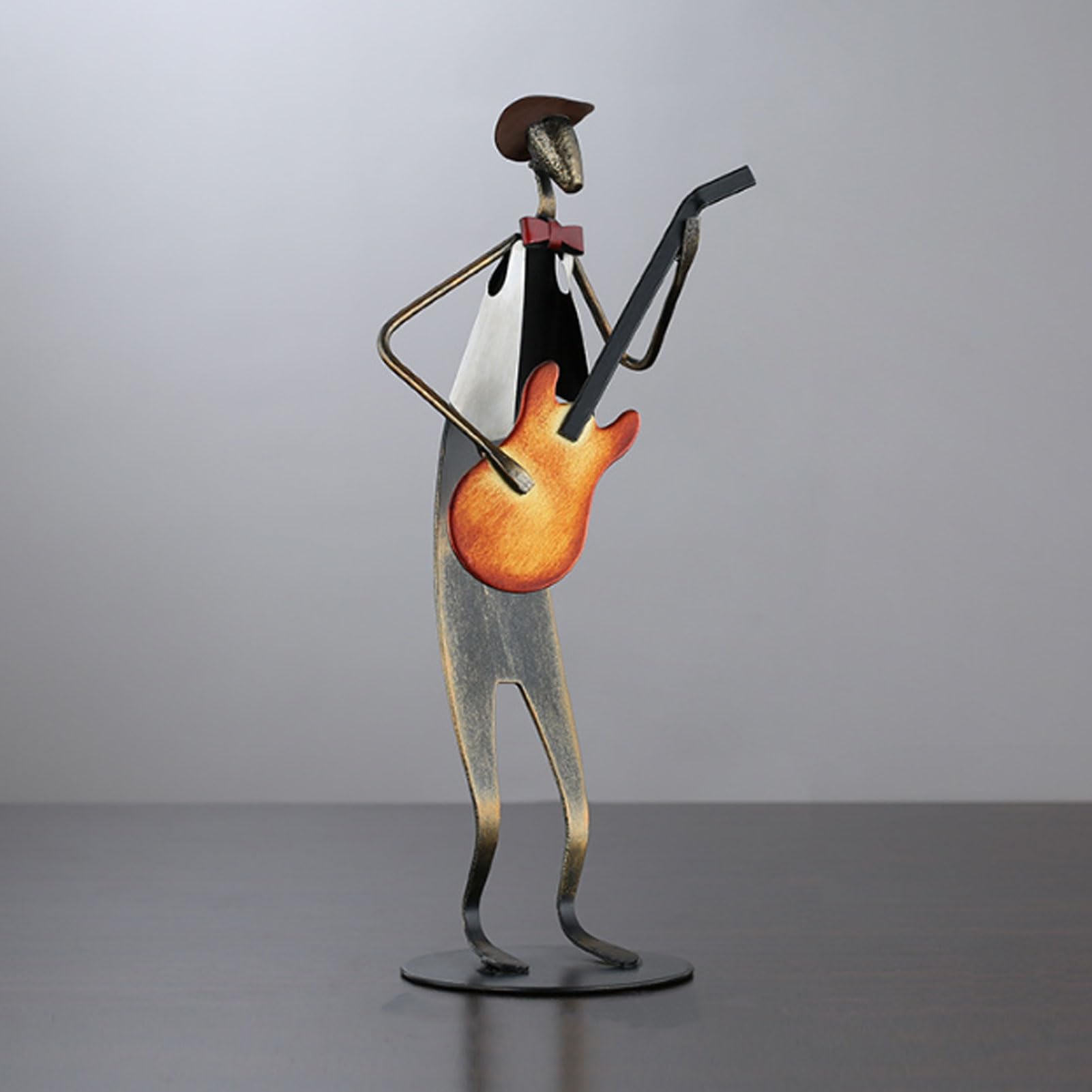 Mucca che suona la chitarra Statua da giardino Ornamento di