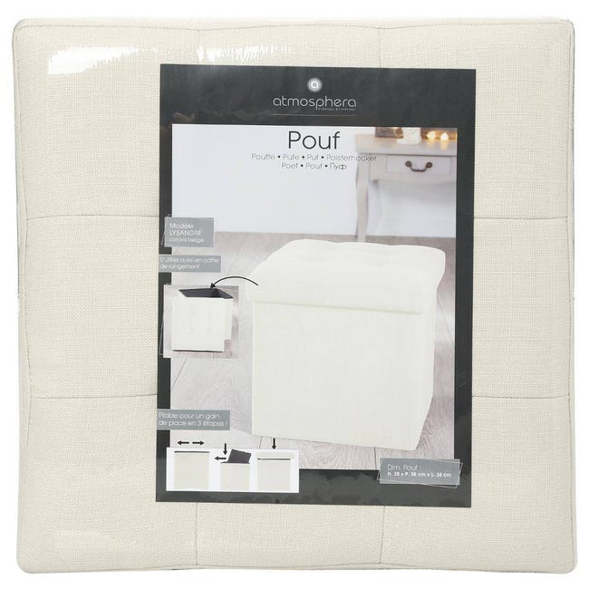 Banquette Pliable Lysandre 76 Cm Beige - Atmosphera Créateur D'Intérieur - Pratique & Élégante Pour Entrée, Chambre Ou Salon