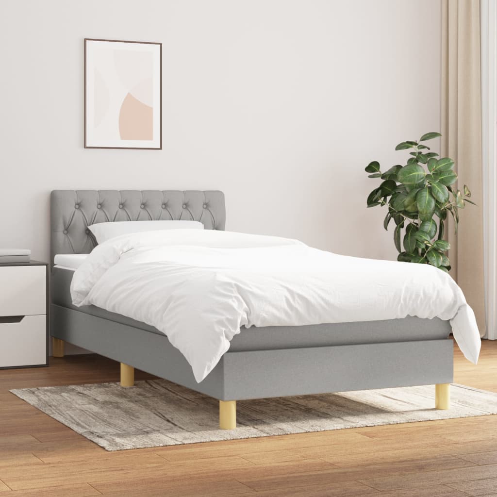 Housse De Matelas Cachemire Gris Imprimé - Taille 90x190 Cm - Pour Matelas Jusqu'à 20 Cm - 50% Coton, 50% Polyester - Fermeture éclair Latérale - 8