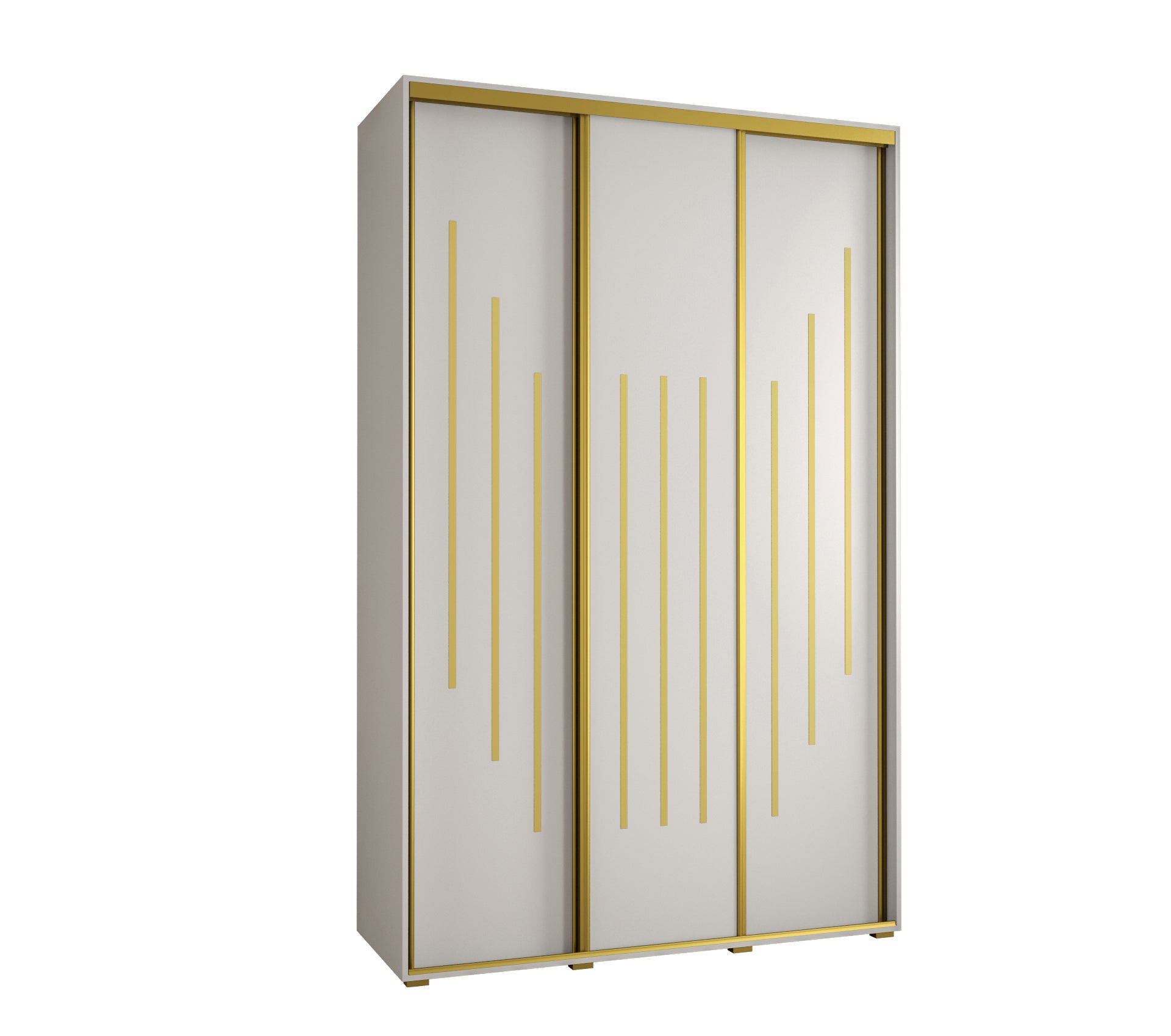 Szafa przesuwna wysoka Davos 8 160 x 60 x 235,2 cm biały + biały + u. złoty - Abiks Meble