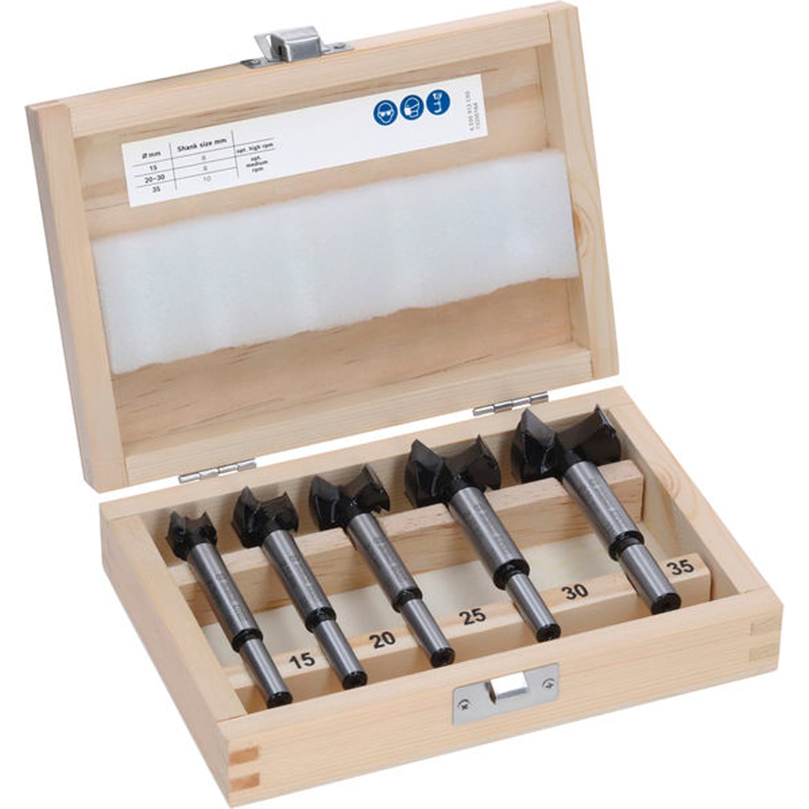 Zestaw wierteł do otworów pod zawiasy w drewnie laminowanym Bosch EXPERT 15/20/25/30/35 x 60 x 90 mm, 5 szt. - 2608901844