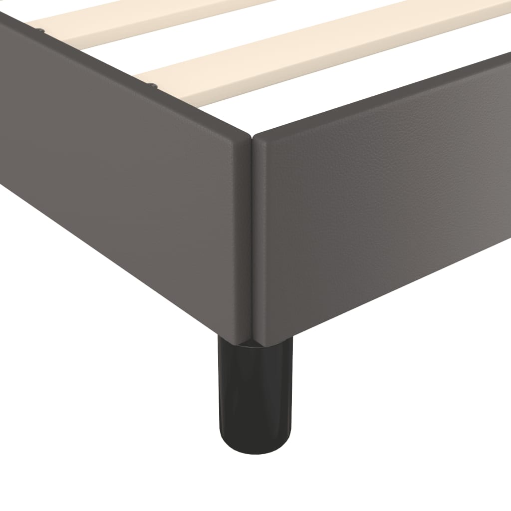 Cadre de lit sans matelas, gris, 160 x 200 cm, similicuir - 7