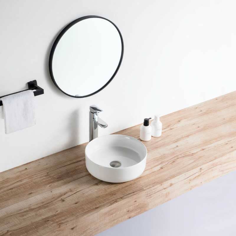 Vasque à poser ronde en céramique MENDOZA 6 coloris Ø36 cm Blanc brillant - 6