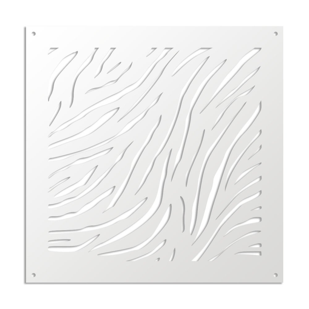 TIGER - Panel perforowany z PVC - Osłona przeciwsłoneczna - Rozmiar 73x73 cm - Grubość 1 cm - Kolor BIAŁY