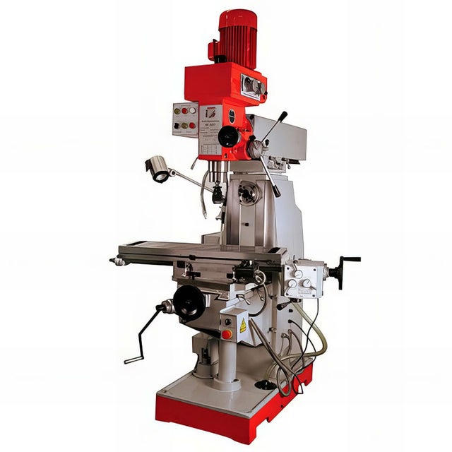 Fraiseuse verticale métal inclinable et horizontale D.50 mm 2 vitesses 400 V 1400, 800 et 2200 W - BF 500D HOLZMANN