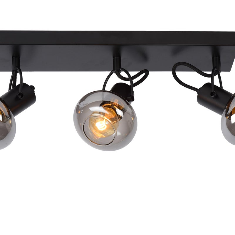 Lampa sufitowa MADEE dymiona-czarna 3xE14x25W szkło wym:18x38x9cm IP20 Lucide