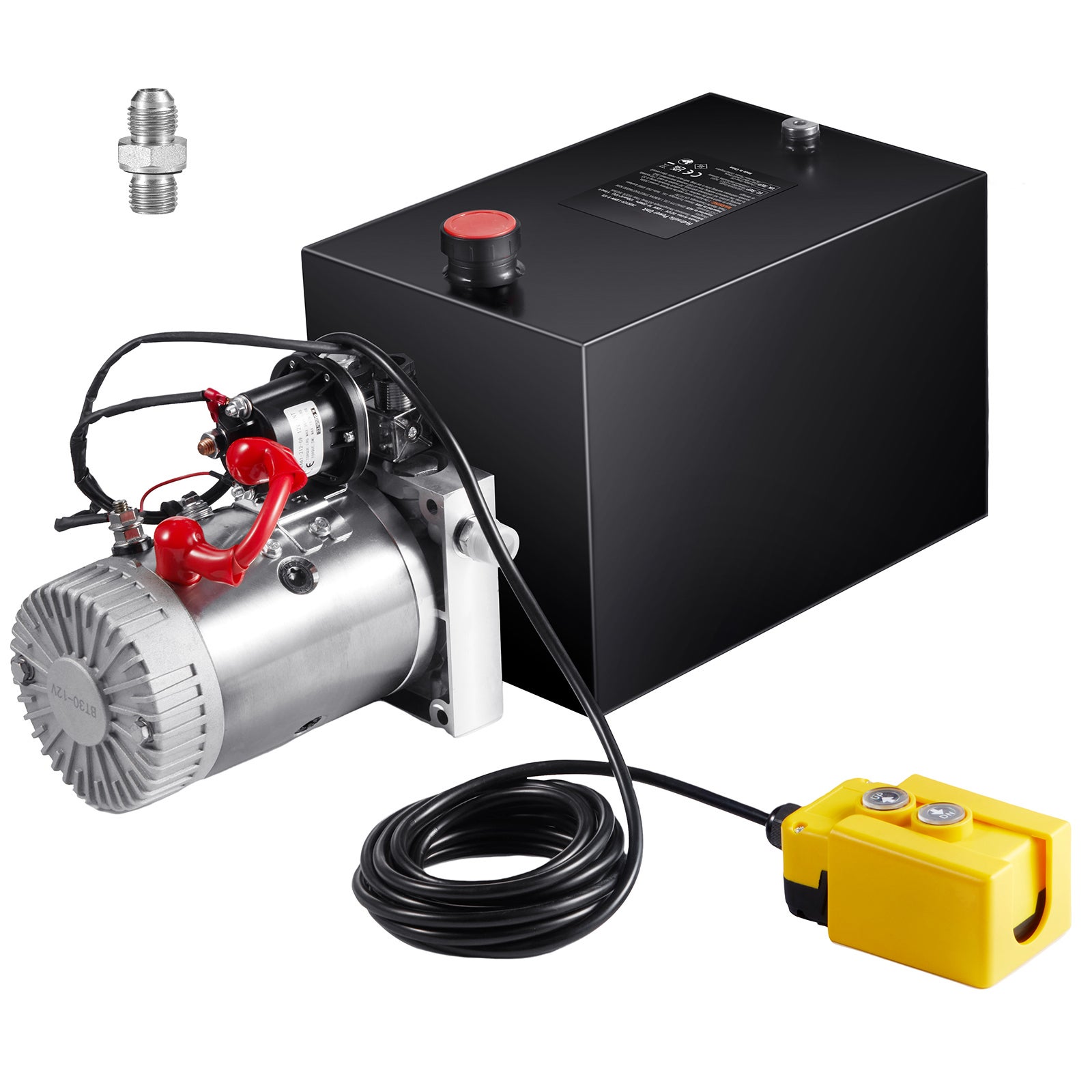 Happybuy Pompa Idraulica Elettrica 220V 750W, Serbatoio 7L, Manometro Preciso, 1400 Giri/min, Per Sollevamento E Pressatura