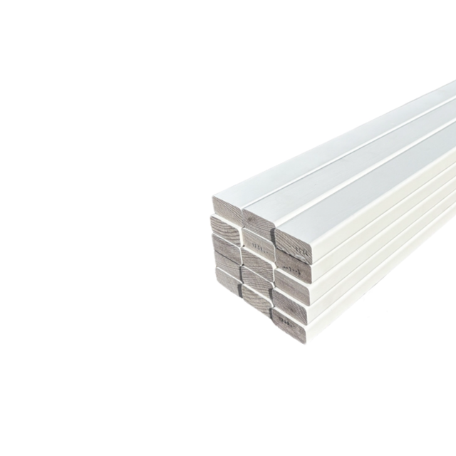 Lot de 15 Tasseaux Pin Abouté Peint Blanc, L.250 cm x l.2 cm, Ep.4 mm