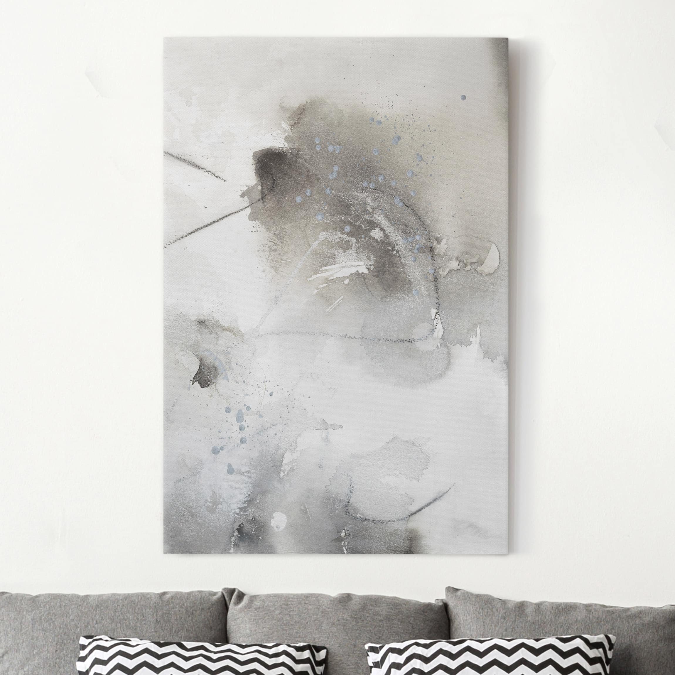 Lienzo cuadro en lienzo bastidor impresion en lienzo gris abstracto pintura 276 cuarto de baño cocina dormitorio salón pasillo 40 x 60 cm