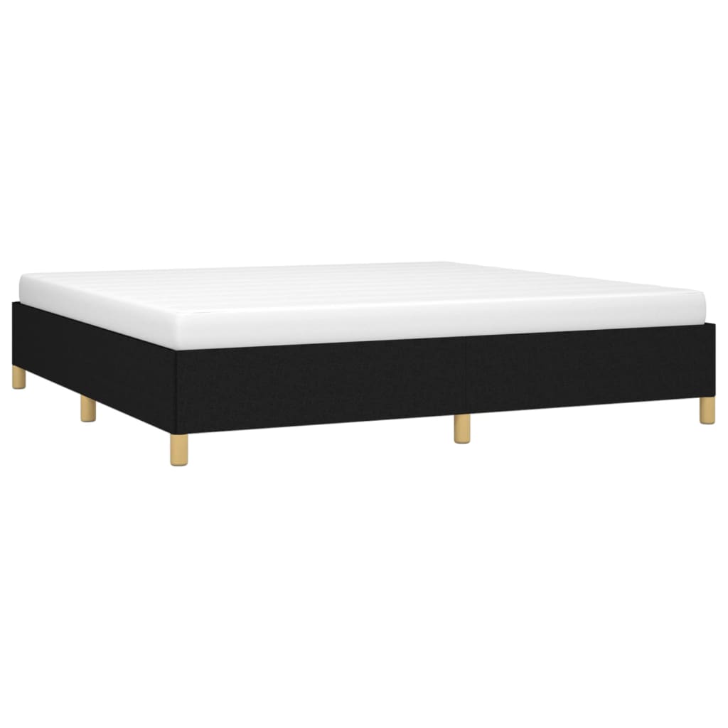 Cadre de lit sans matelas noir 200 x 200 cm tissu - 3