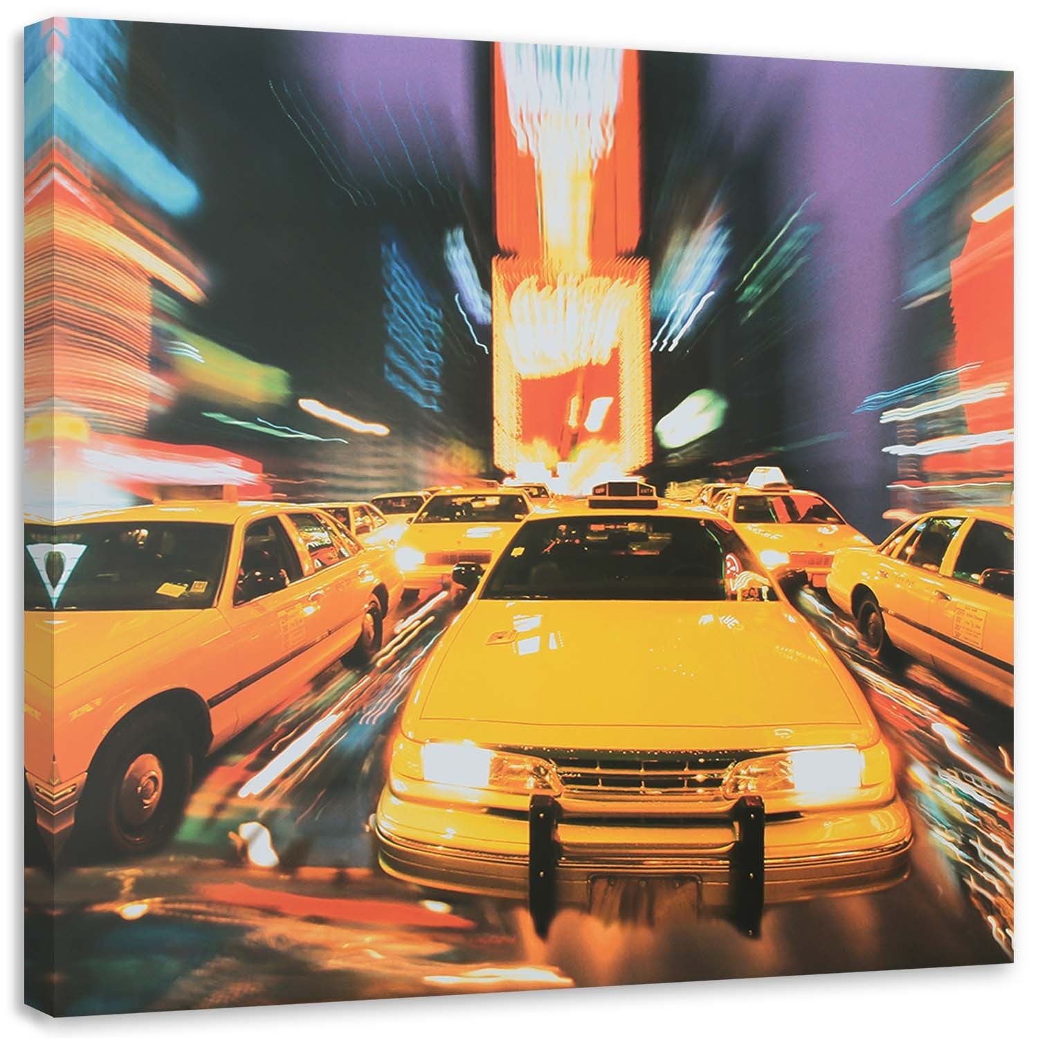 Obraz na płótnie, Taxi w dużym mieście 50x50